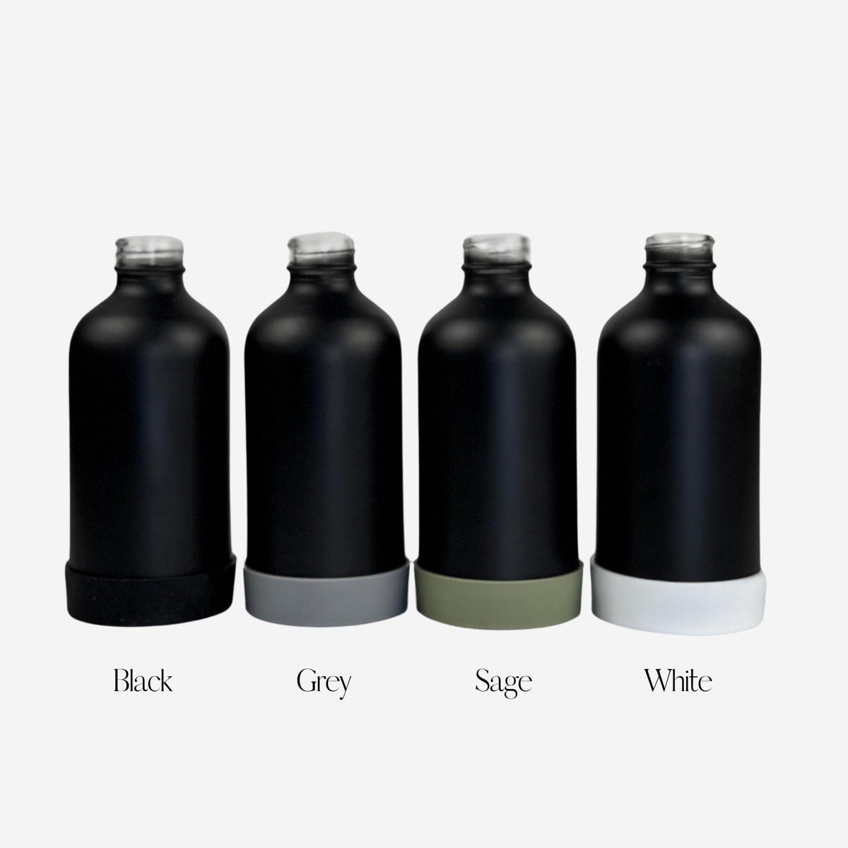 Black Matte Glass Dispenser with Silicone Sleeve product detail