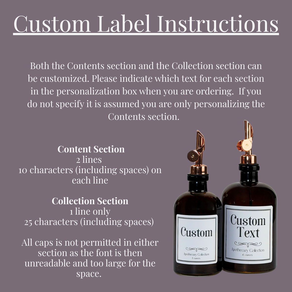 Amber Apothecary Glass Bottle - Apothecary Collection Custom Label product detail