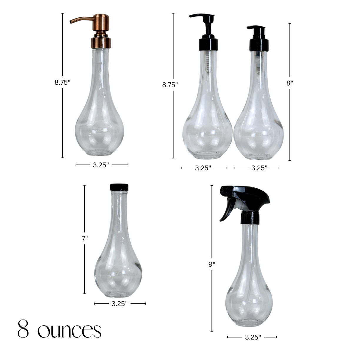 Raindrop Recycled Glass Bottle Dispenser product detail