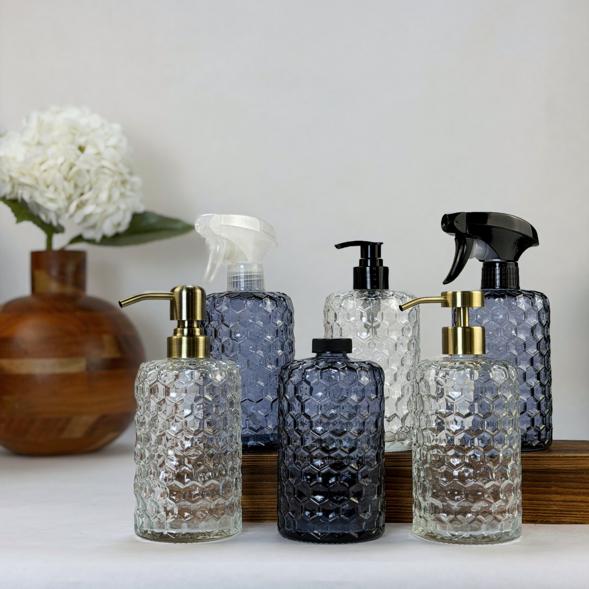 Honeycomb Glass Bottle Dispenser product detail