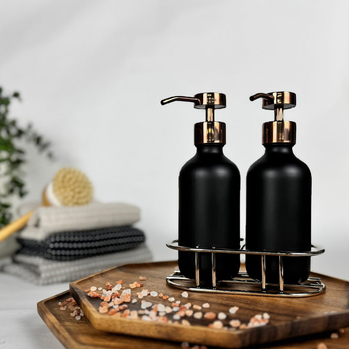 Black Matte Glass Hand Soap and Dish Soap Set - Signature Collection product detail