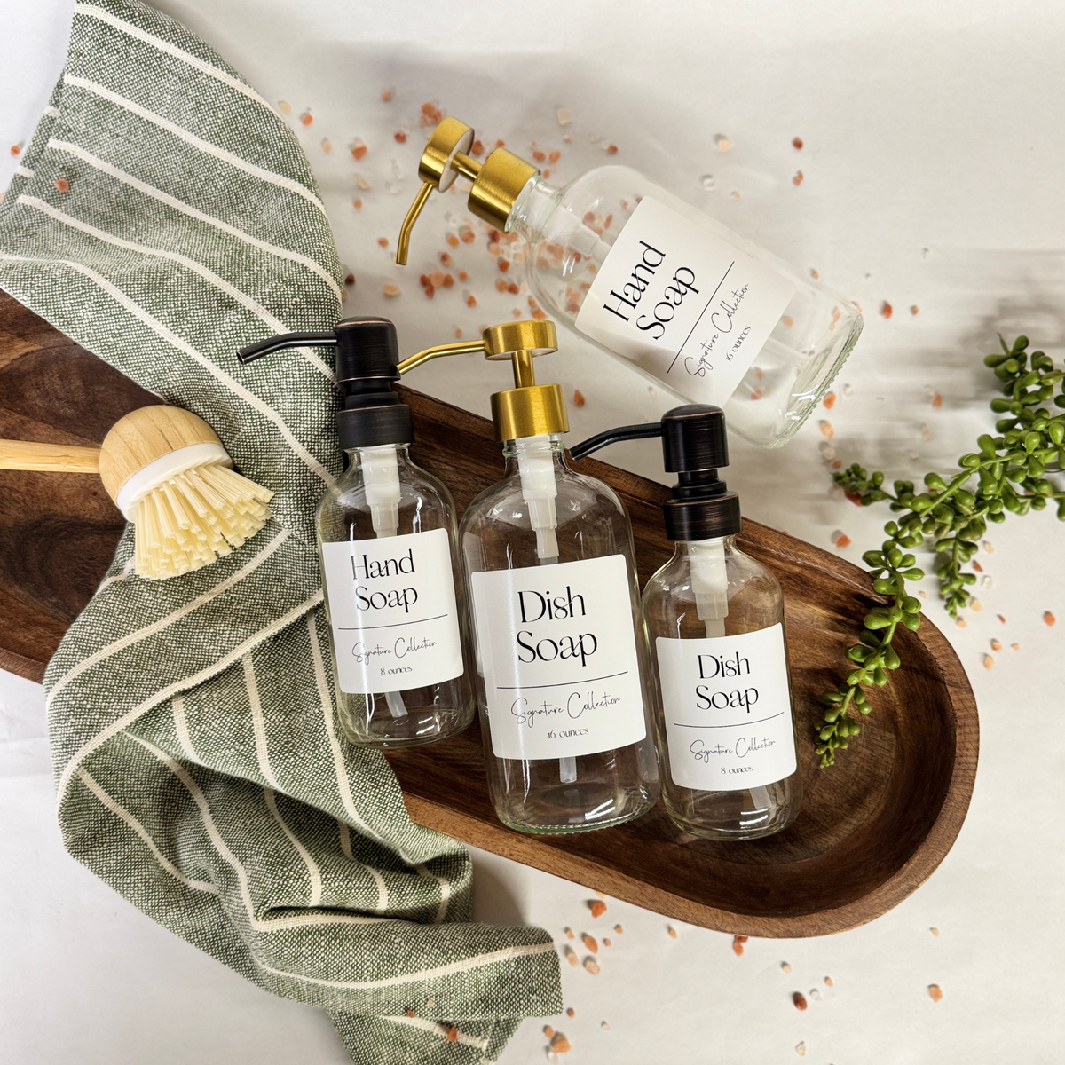 Clear Glass Hand Soap and Dish Soap Dispenser - Signature Collection product detail