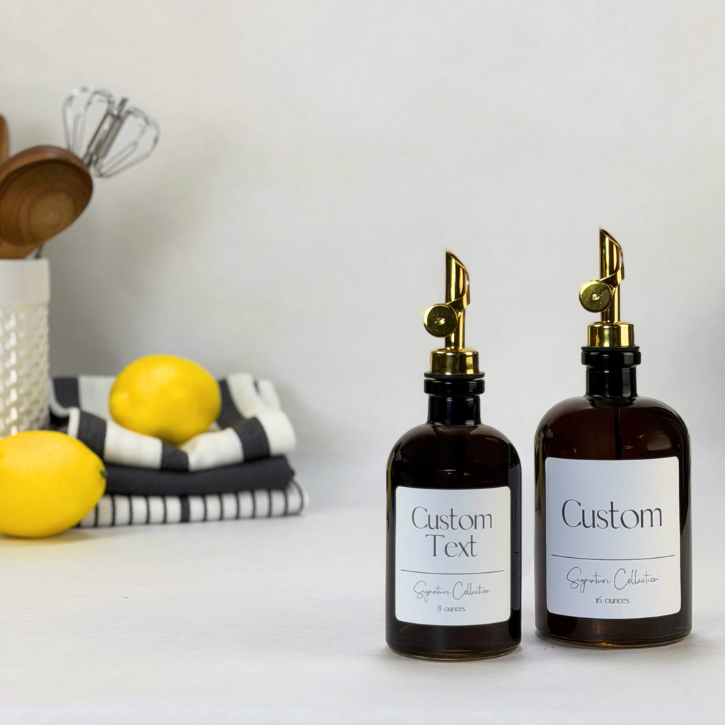 Amber Apothecary Glass Bottle - Signature Collection Custom Label product detail
