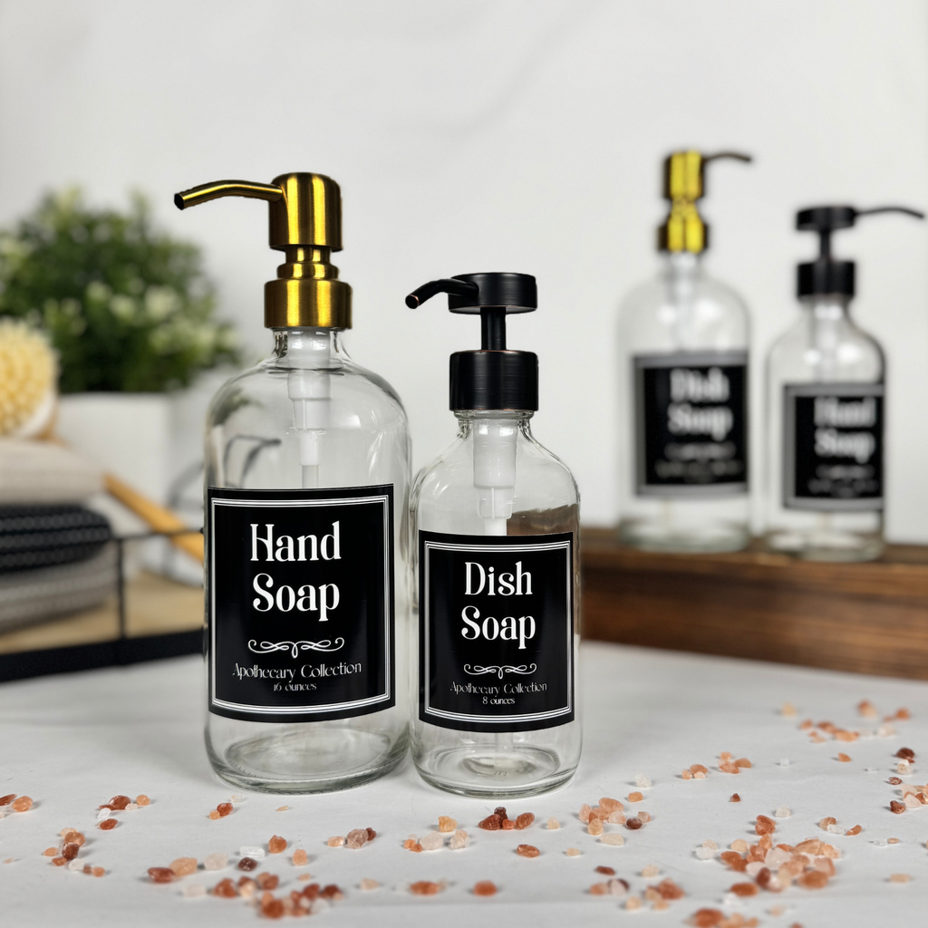 Clear Glass Hand Soap and Dish Soap Dispenser - Apothecary Collection product detail