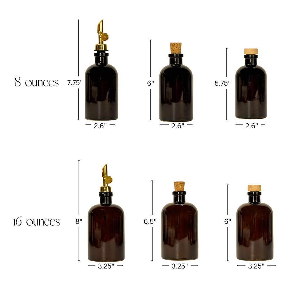 Amber Apothecary Glass Bottle - Apothecary Collection Custom Label product detail