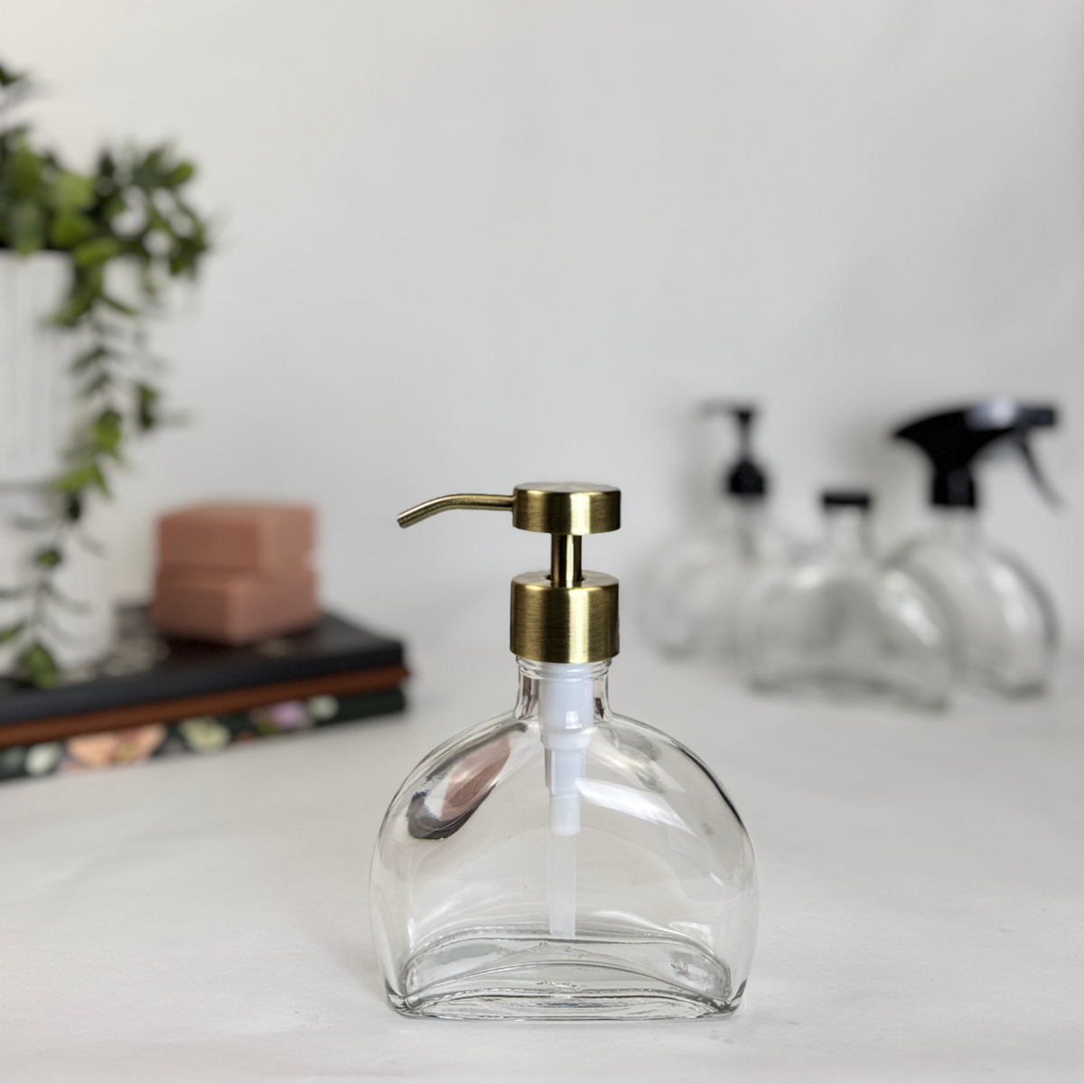 Half Moon Recycled Glass Bottle Dispenser product detail