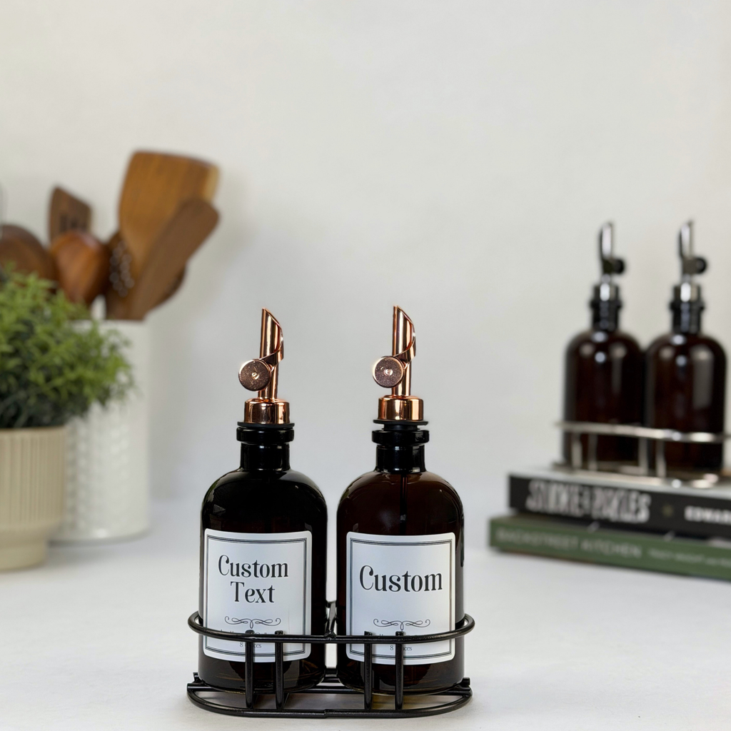 Amber Apothecary Glass Bottle Set - Apothecary Collection Custom Label product detail
