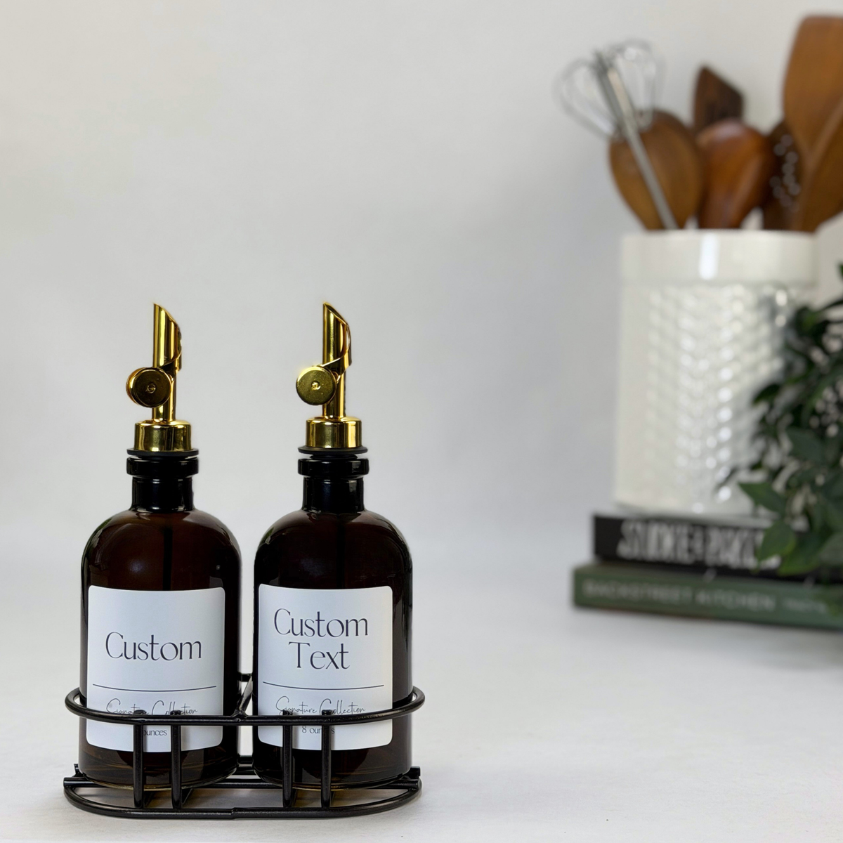 Amber Apothecary Glass Bottle Set - Signature Collection Custom Label product detail