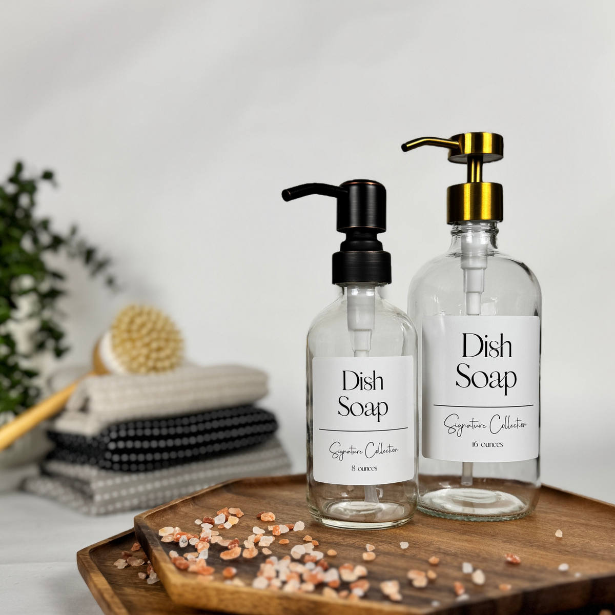 Clear Glass Hand Soap and Dish Soap Dispenser - Signature Collection product detail