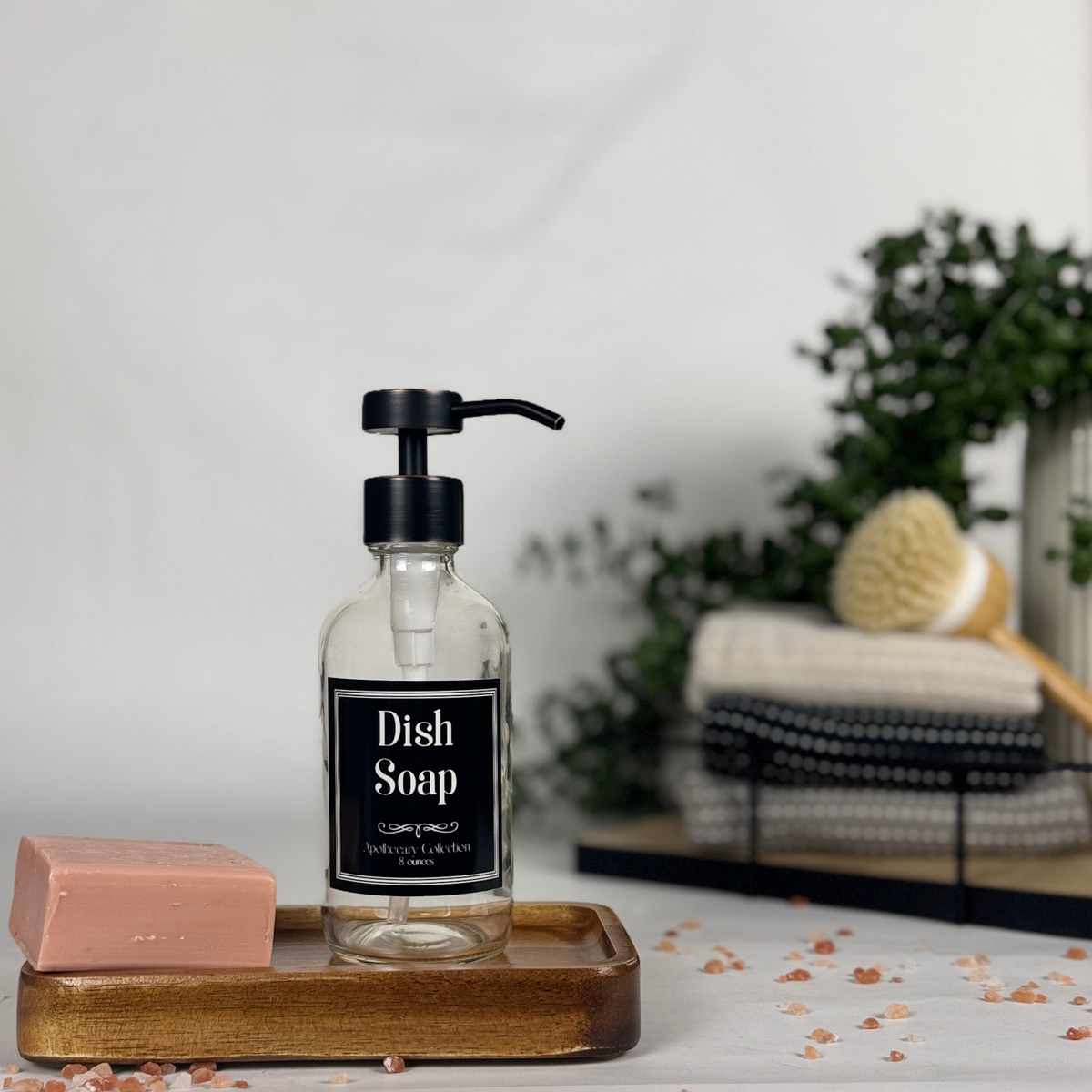 Clear Glass Hand Soap and Dish Soap Set - Apothecary Collection product detail