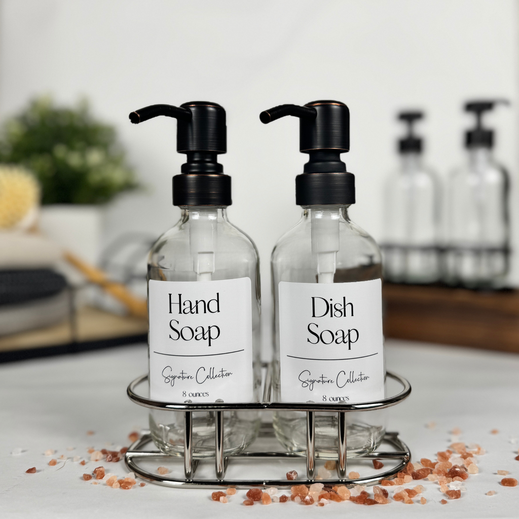 Clear Glass Hand Soap and Dish Soap Set - Signature Collection product detail