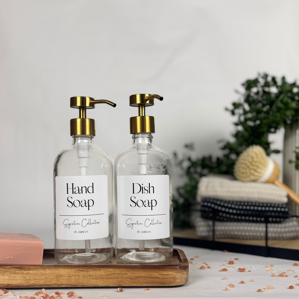 Clear Glass Hand Soap and Dish Soap Dispenser - Signature Collection product detail