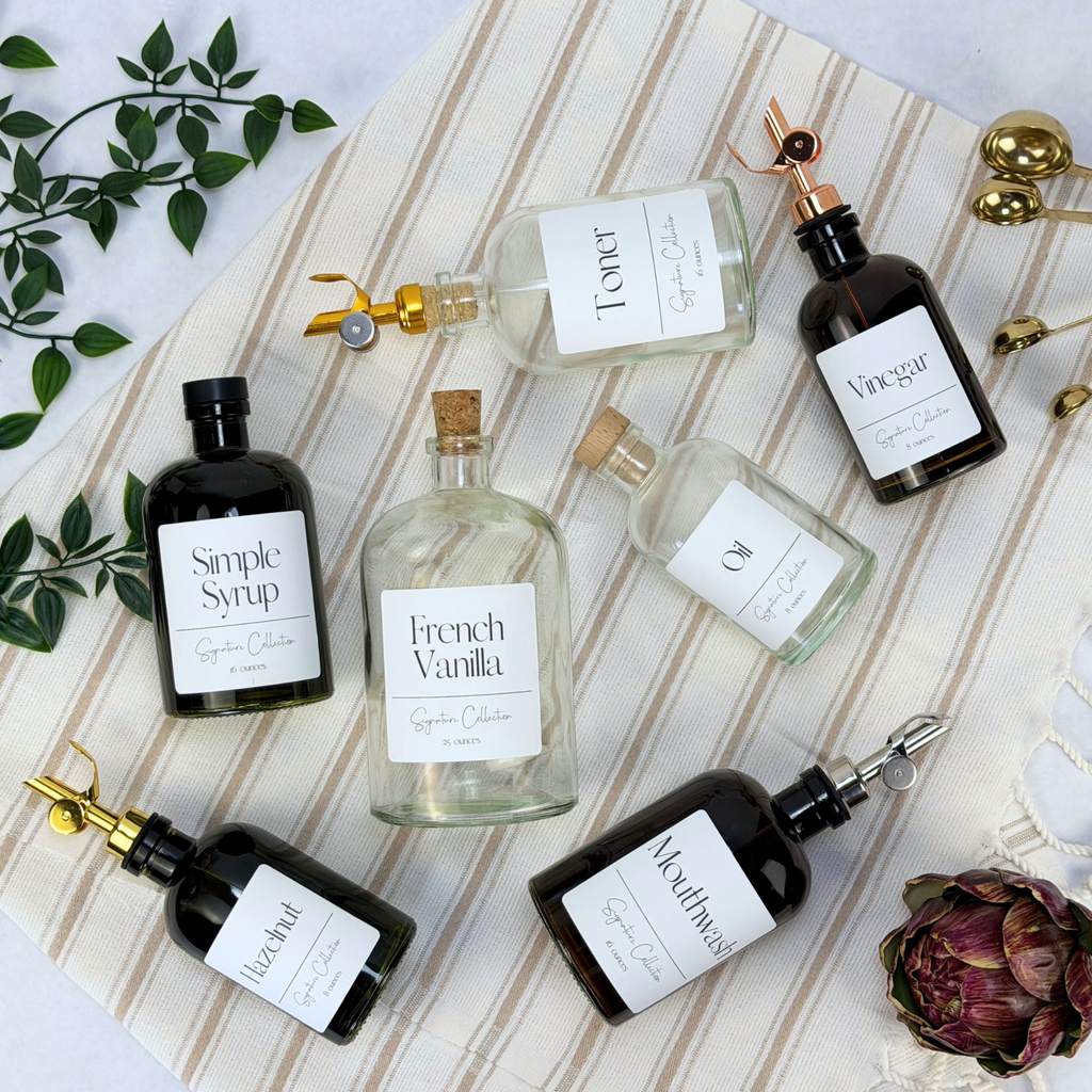 Amber Apothecary Glass Bottle - Signature Collection Custom Label product detail