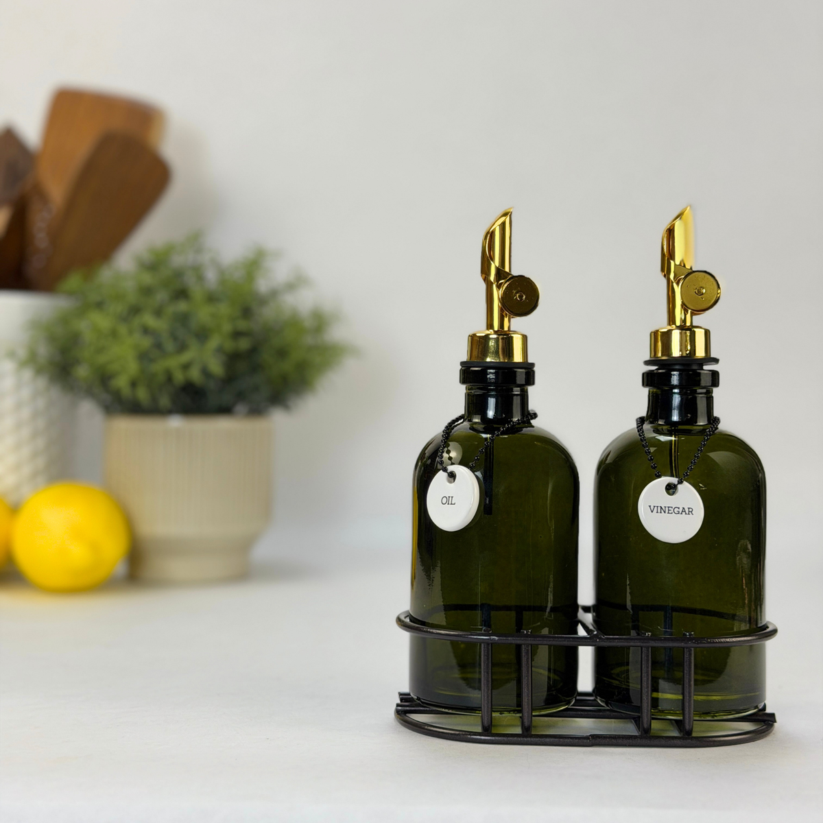 Vintage Green Apothecary Glass Bottle Set - Apothecary Collection Custom Label product detail