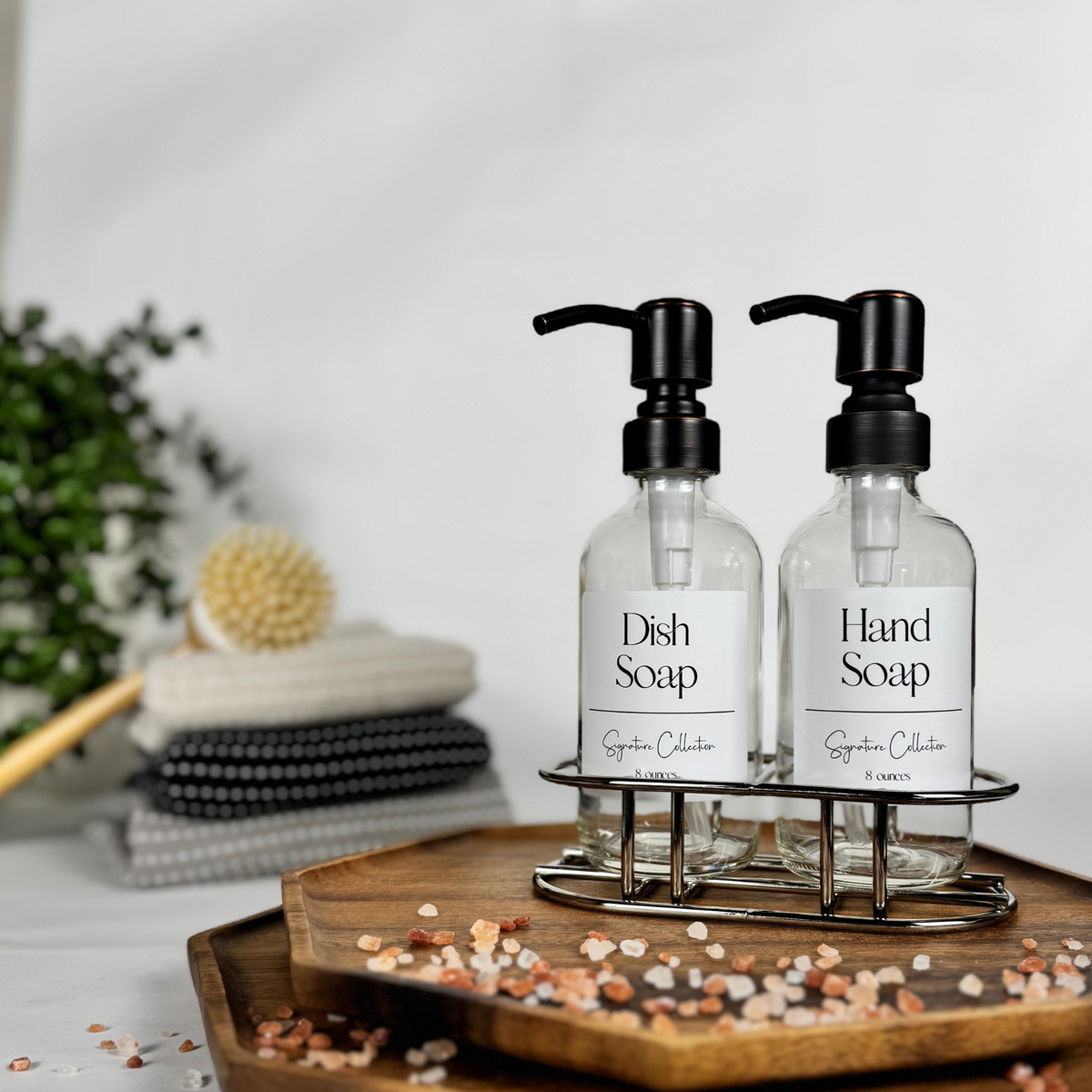 Clear Glass Hand Soap and Dish Soap Set - Signature Collection product detail