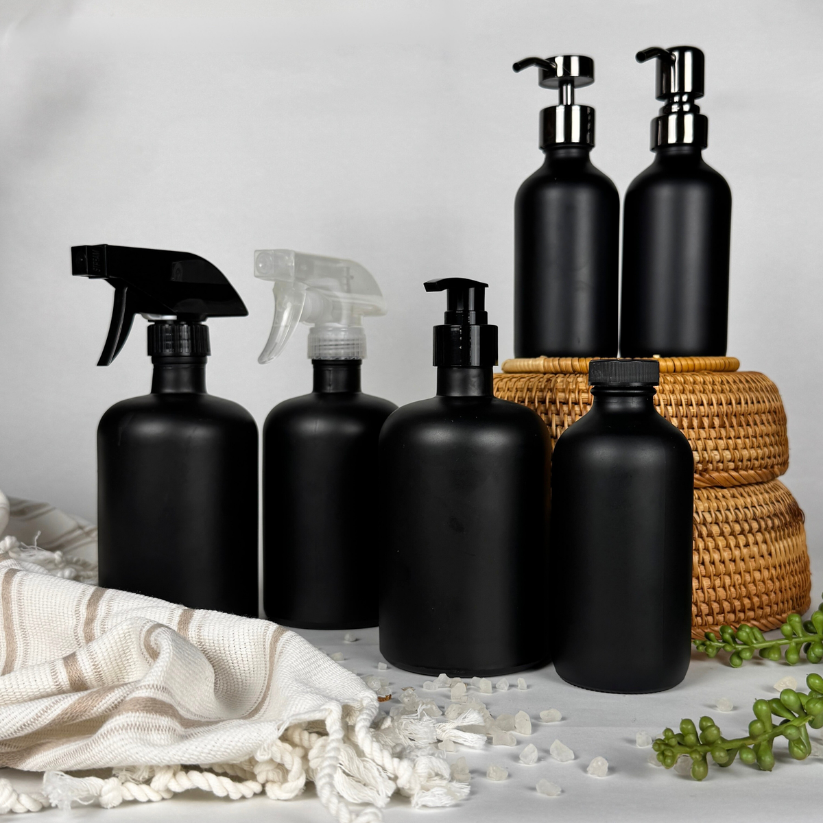 Black Matte Glass Dispenser product detail