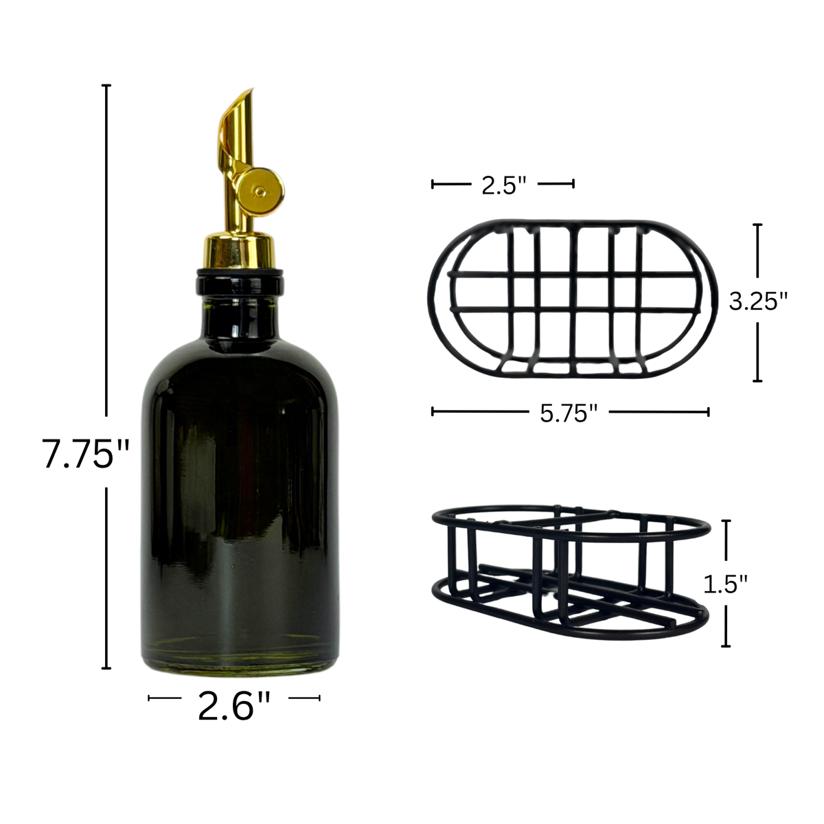Vintage Green Apothecary Glass Bottle Set - Signature Collection Custom Label product detail