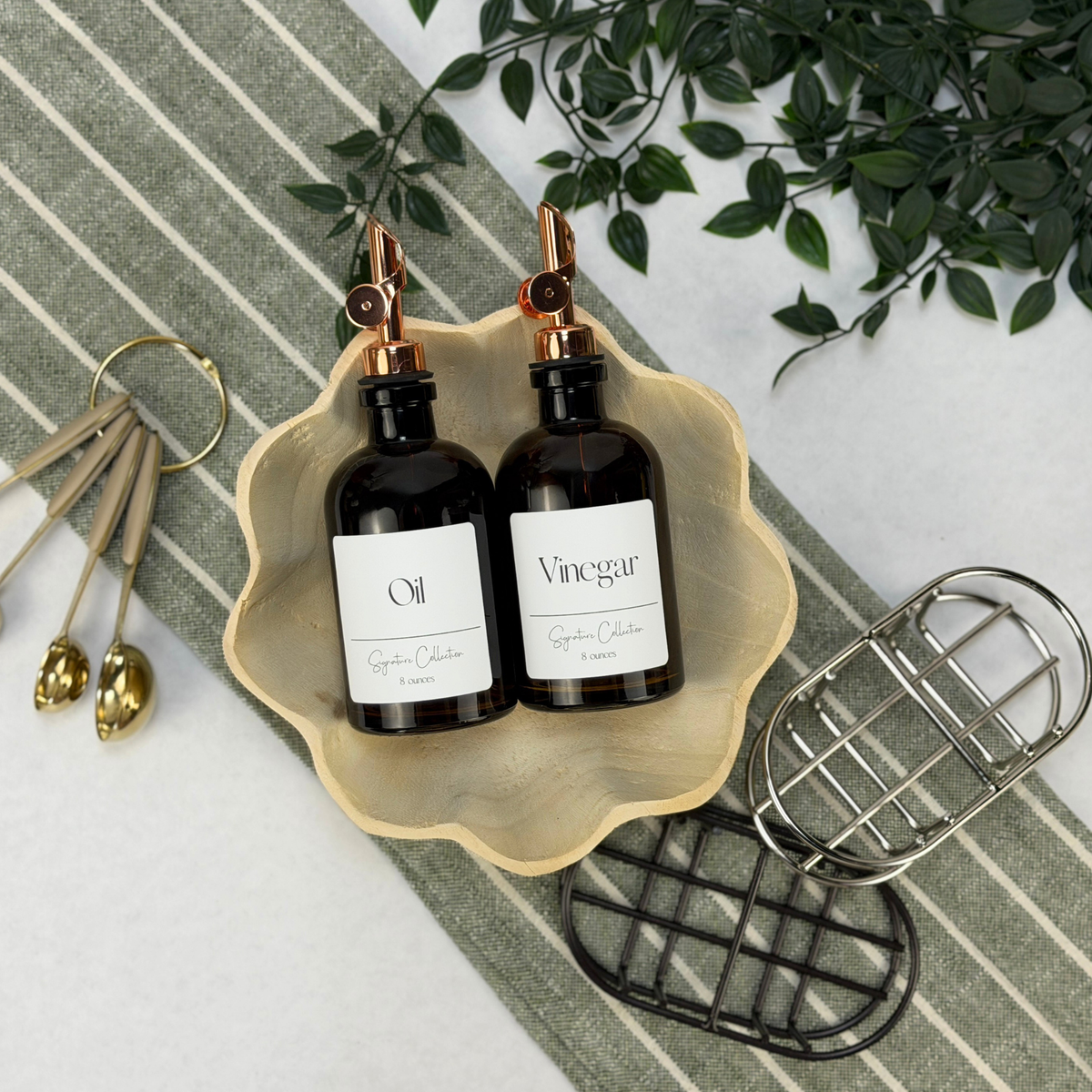Amber Apothecary Glass Bottle Set - Signature Collection Custom Label product detail