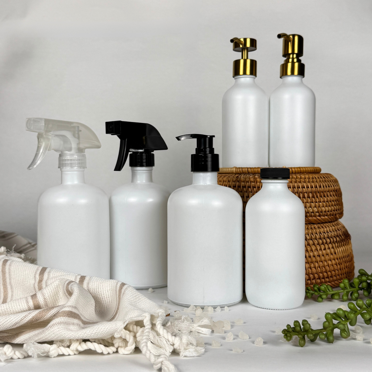 White Matte Glass Dispenser product detail