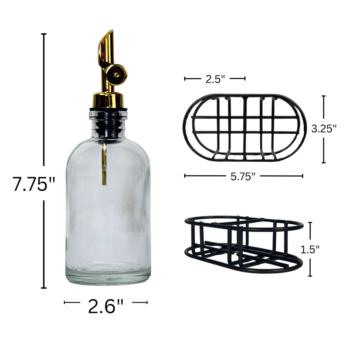 Clear Apothecary Glass Bottle Set - Signature Collection Custom Label product detail