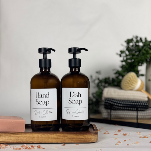 Amber Glass Hand Soap and Dish Soap Dispenser - Signature Collection product detail