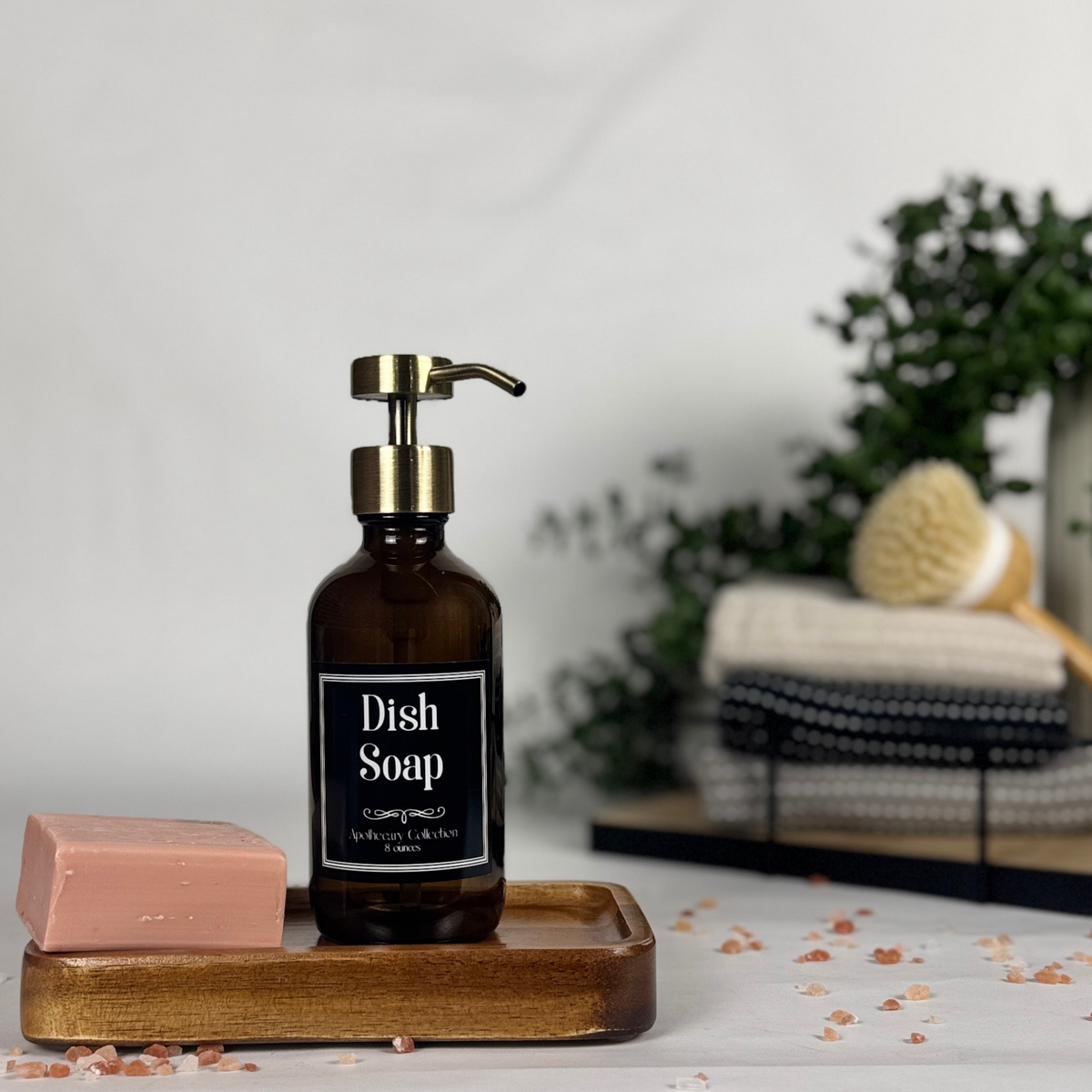 Amber Glass Hand Soap and Dish Soap Set - Apothecary Collection product detail