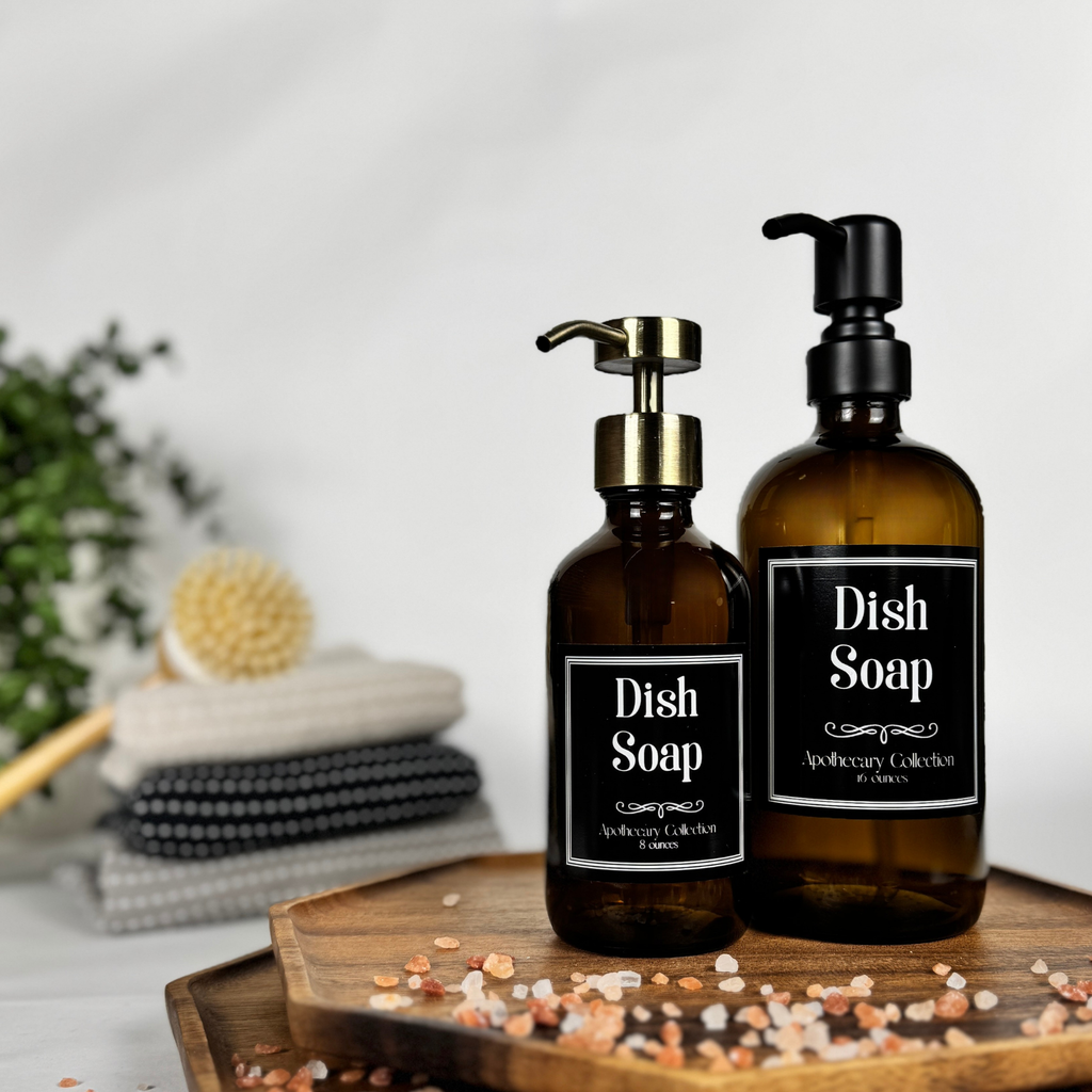 Amber Glass Hand Soap and Dish Soap Dispenser - Apothecary Collection product detail