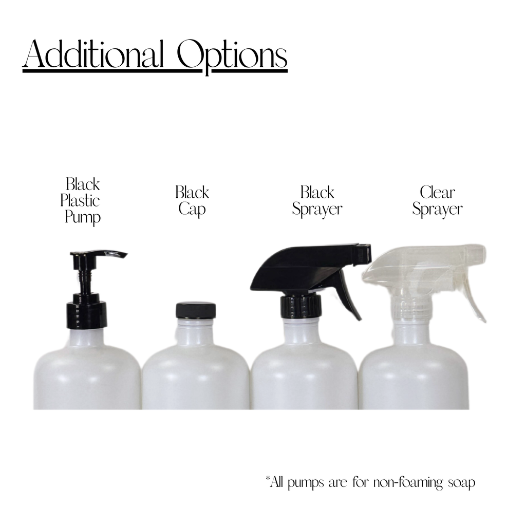 White Matte Glass Dispenser - Signature Collection Custom Label product detail