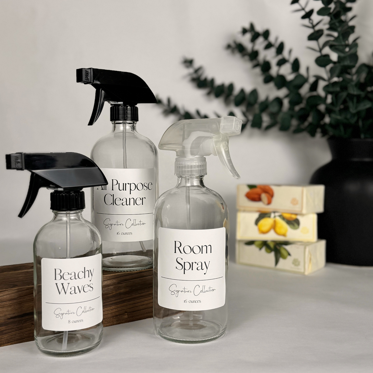 Clear Glass Dispenser - Signature Collection Custom Label product detail