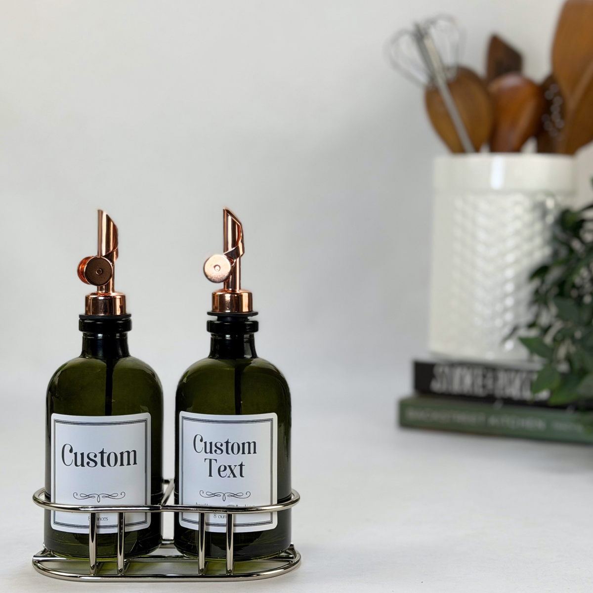 Vintage Green Apothecary Glass Bottle Set - Apothecary Collection Custom Label product detail