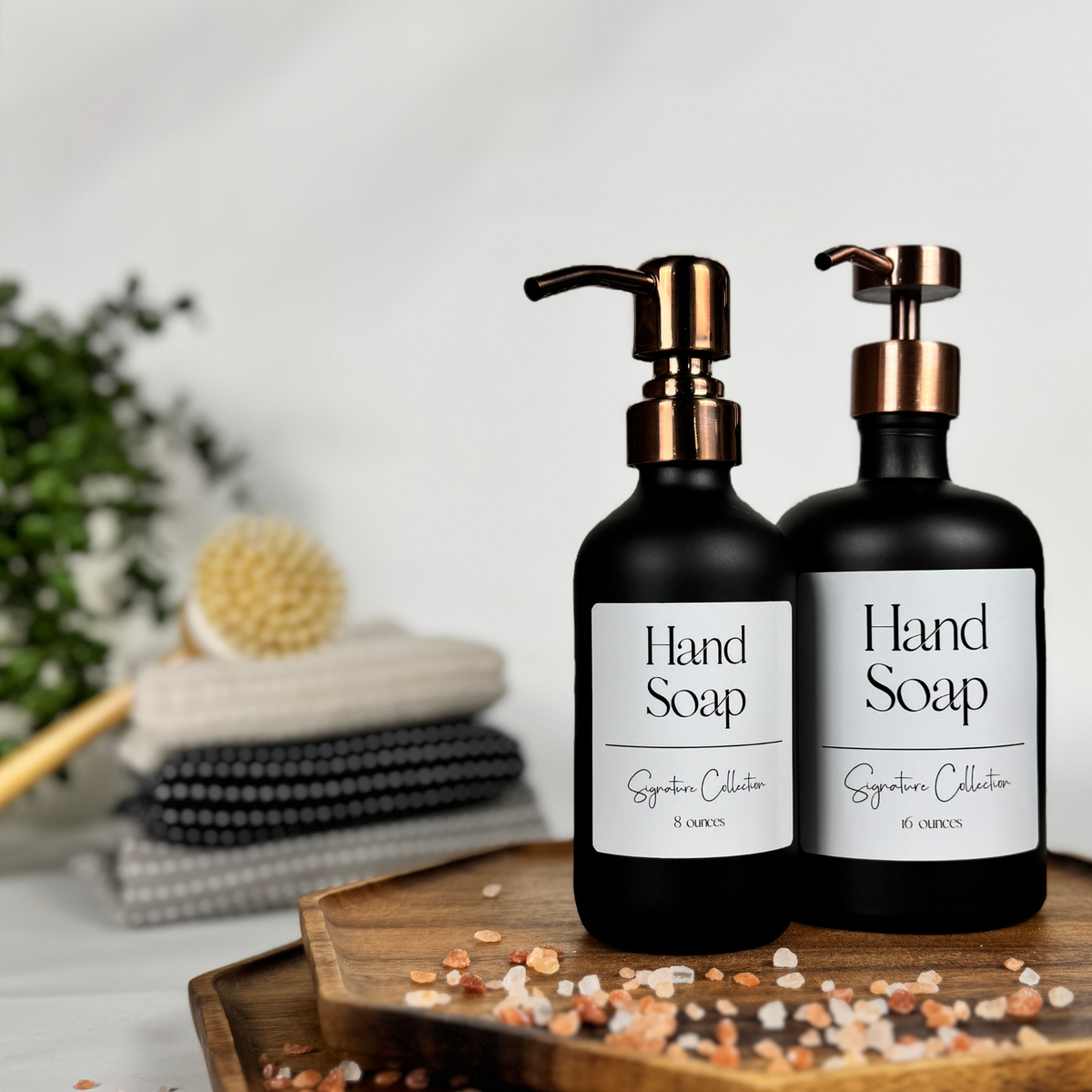 Black Matte Glass Hand Soap and Dish Soap Dispenser - Signature Collection product detail