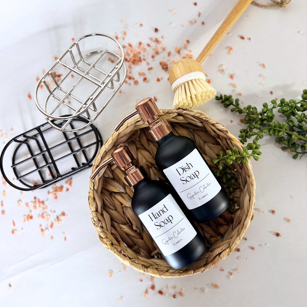 Black Matte Glass Hand Soap and Dish Soap Set - Signature Collection product detail