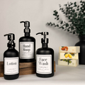 Black Matte Glass Dispenser - Apothecary Collection Custom Label product detail