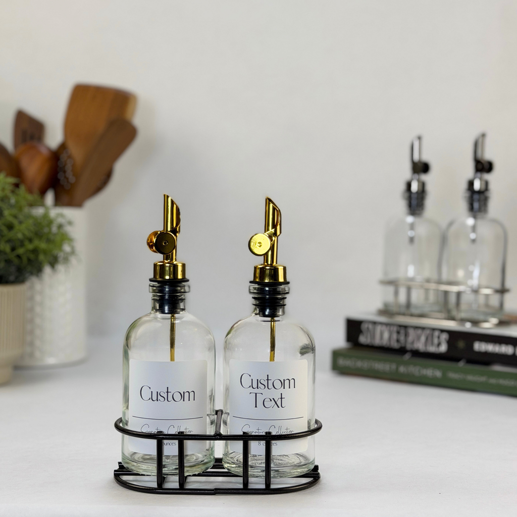 Clear Apothecary Glass Bottle Set - Signature Collection Custom Label product detail
