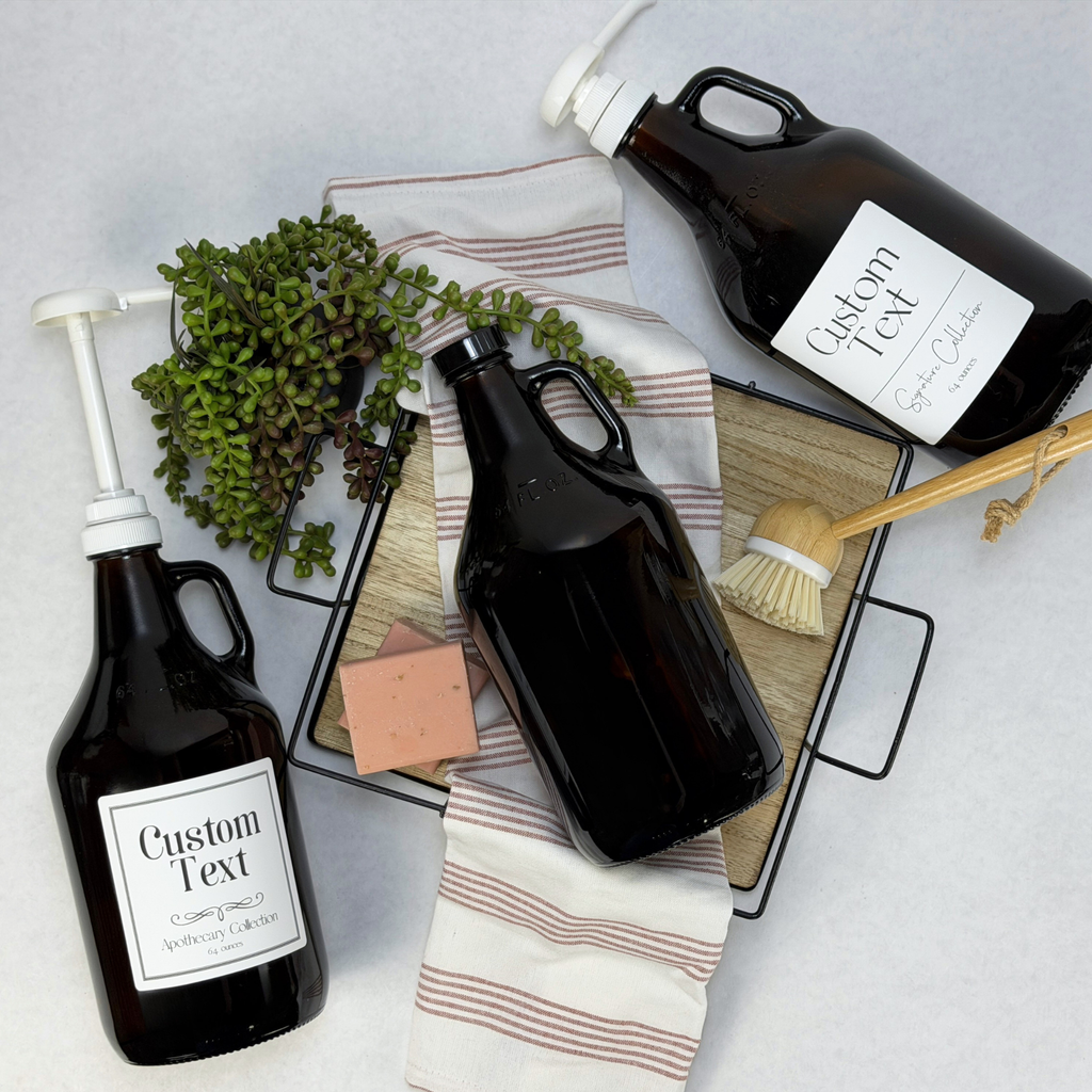 64-ounce Amber Glass Bottle - Custom Label product detail
