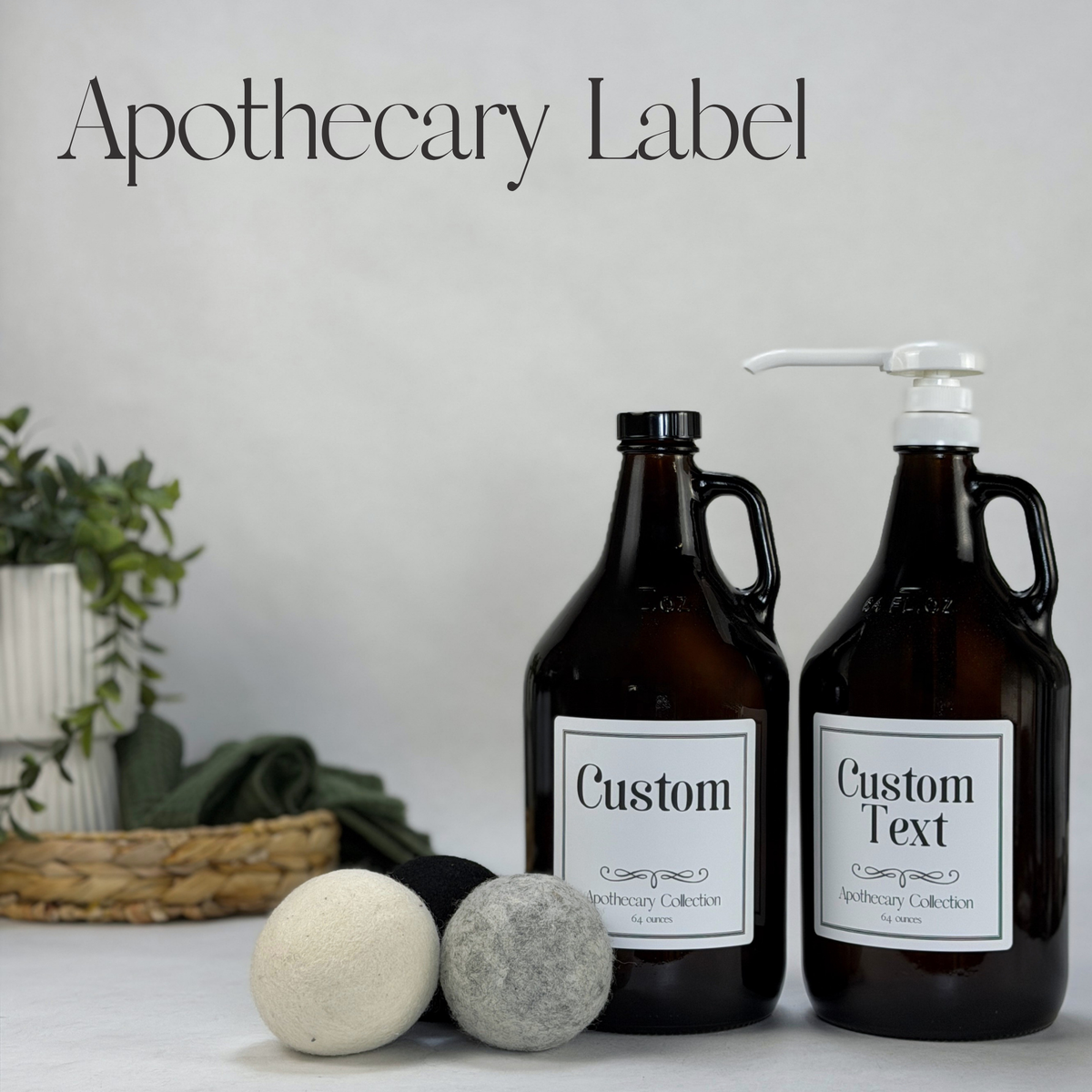 64-ounce Amber Glass Bottle - Custom Label product detail