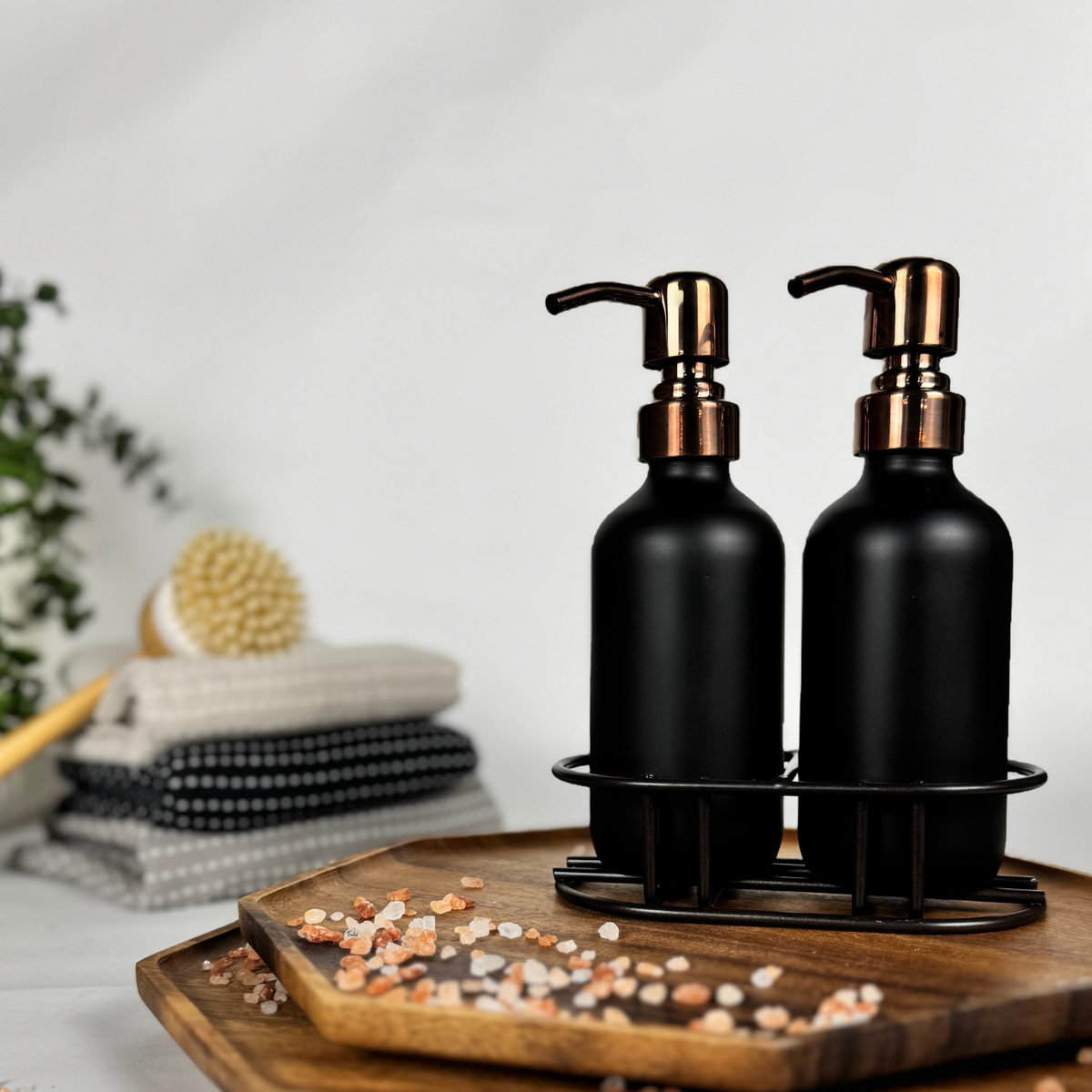 Black Matte Glass Hand Soap and Dish Soap Set - Signature Collection product detail