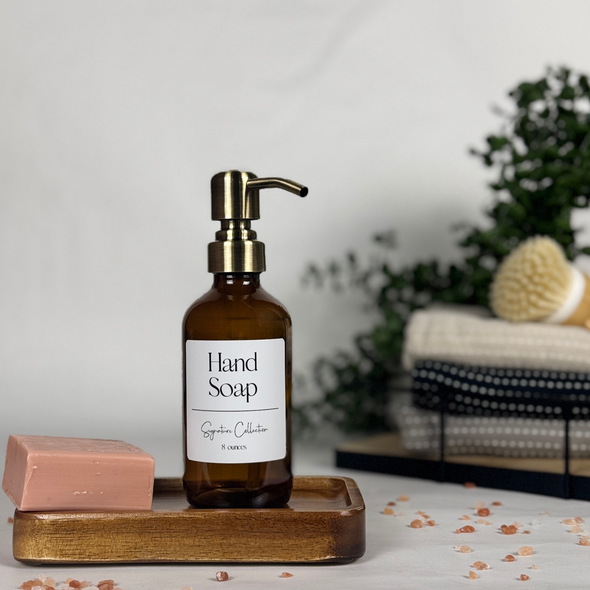Amber Glass Hand Soap and Dish Soap Set - Signature Collection product detail