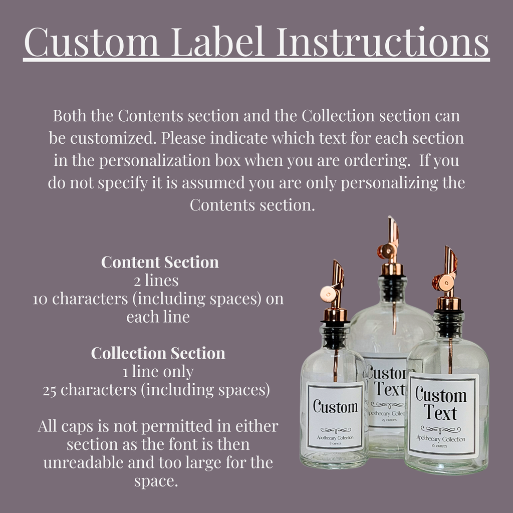 Clear Apothecary Glass Bottle Set - Apothecary Collection Custom Label product detail