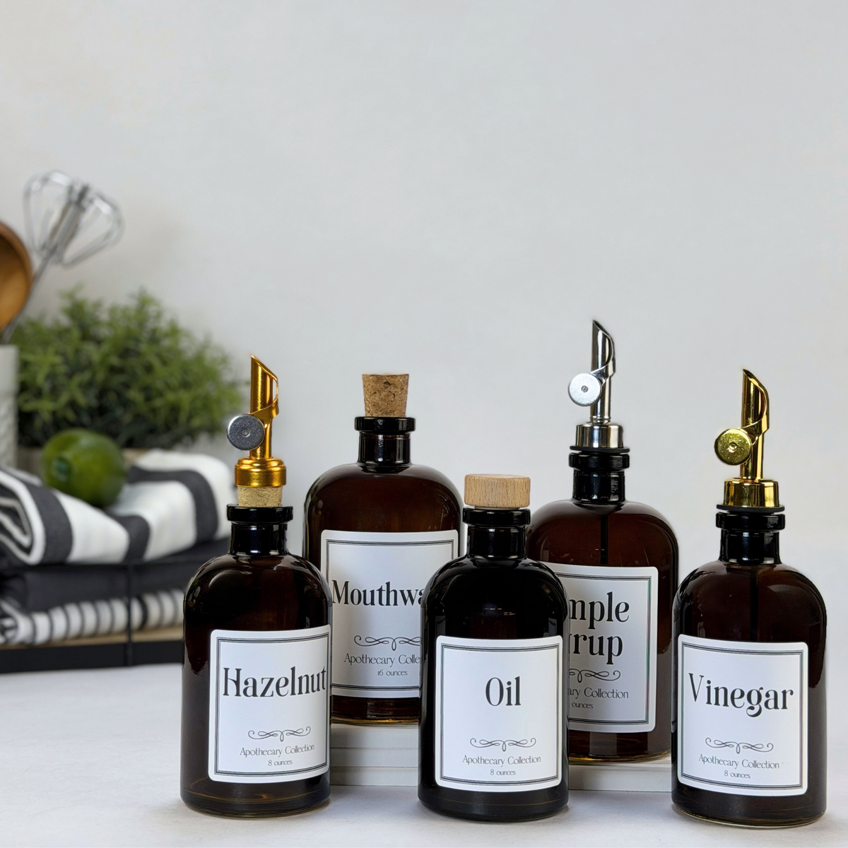 Amber Apothecary Glass Bottle - Apothecary Collection Custom Label product detail