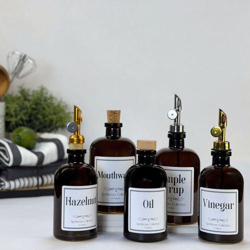 Amber Apothecary Glass Bottle - Apothecary Collection Custom Label product detail