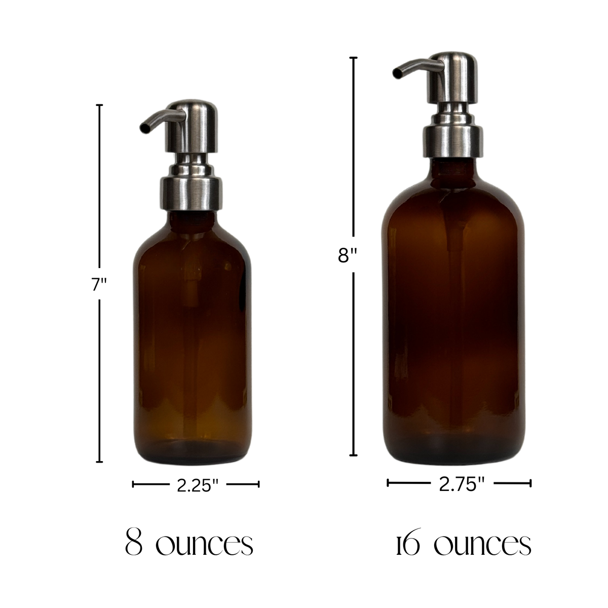 Amber Glass Hand Soap and Dish Soap Dispenser - Signature Collection product detail