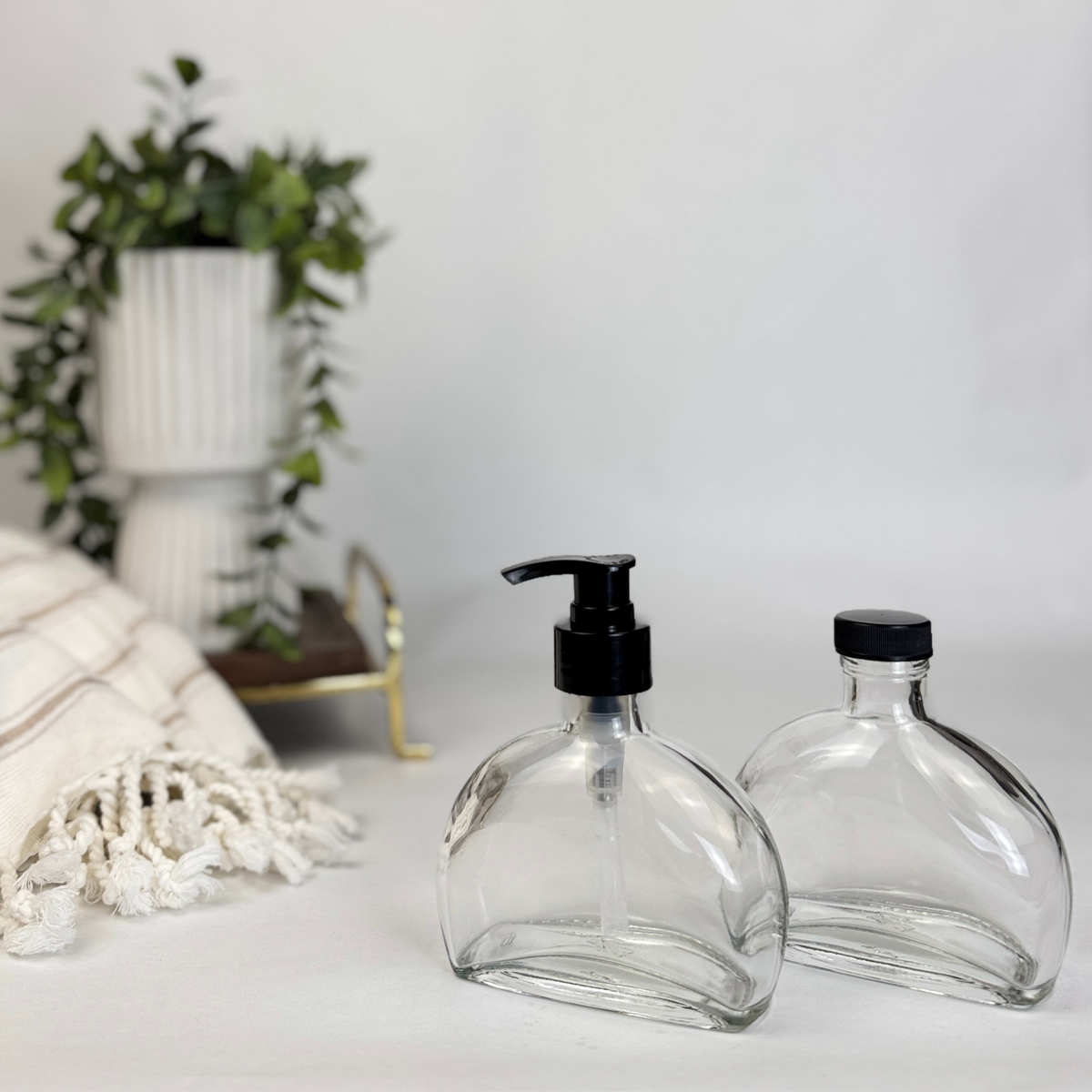 Half Moon Recycled Glass Bottle Dispenser product detail