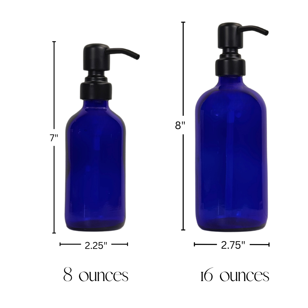Cobalt Blue Glass Hand Soap and Dish Soap Dispenser - Signature Collection product detail