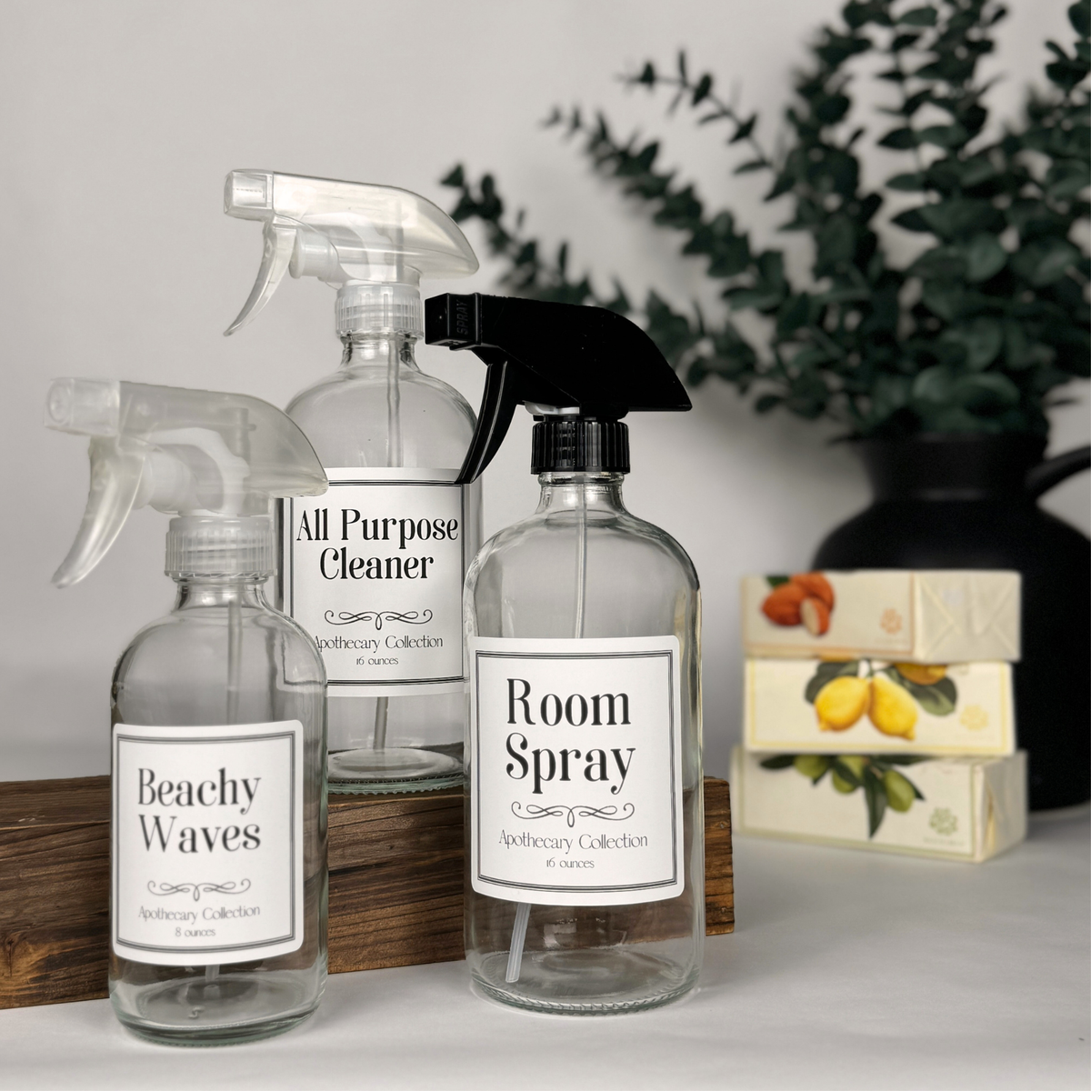 Clear Glass Dispenser - Apothecary Collection Custom Label product detail