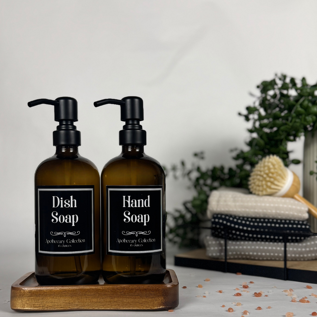 Amber Glass Hand Soap and Dish Soap Dispenser - Apothecary Collection product detail