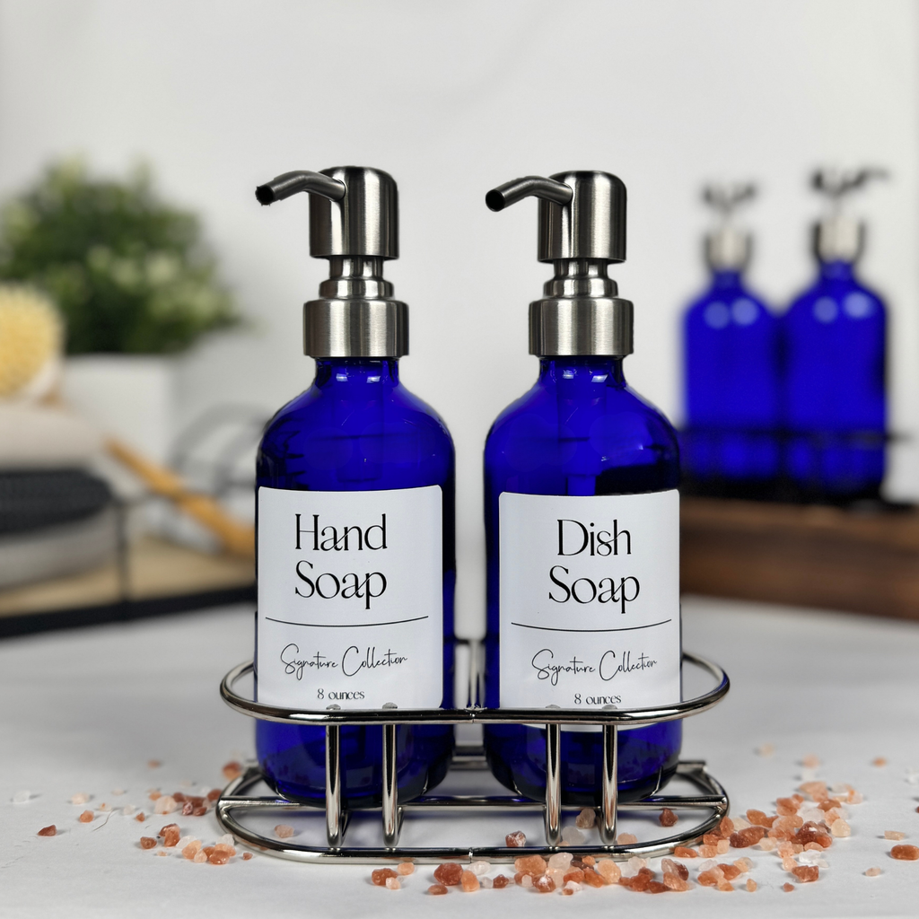 Cobalt Blue Glass Hand Soap and Dish Soap Set - Signature Collection product detail