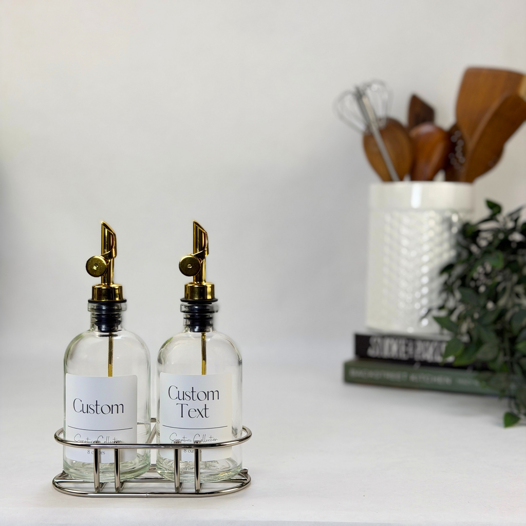 Clear Apothecary Glass Bottle Set - Signature Collection Custom Label product detail