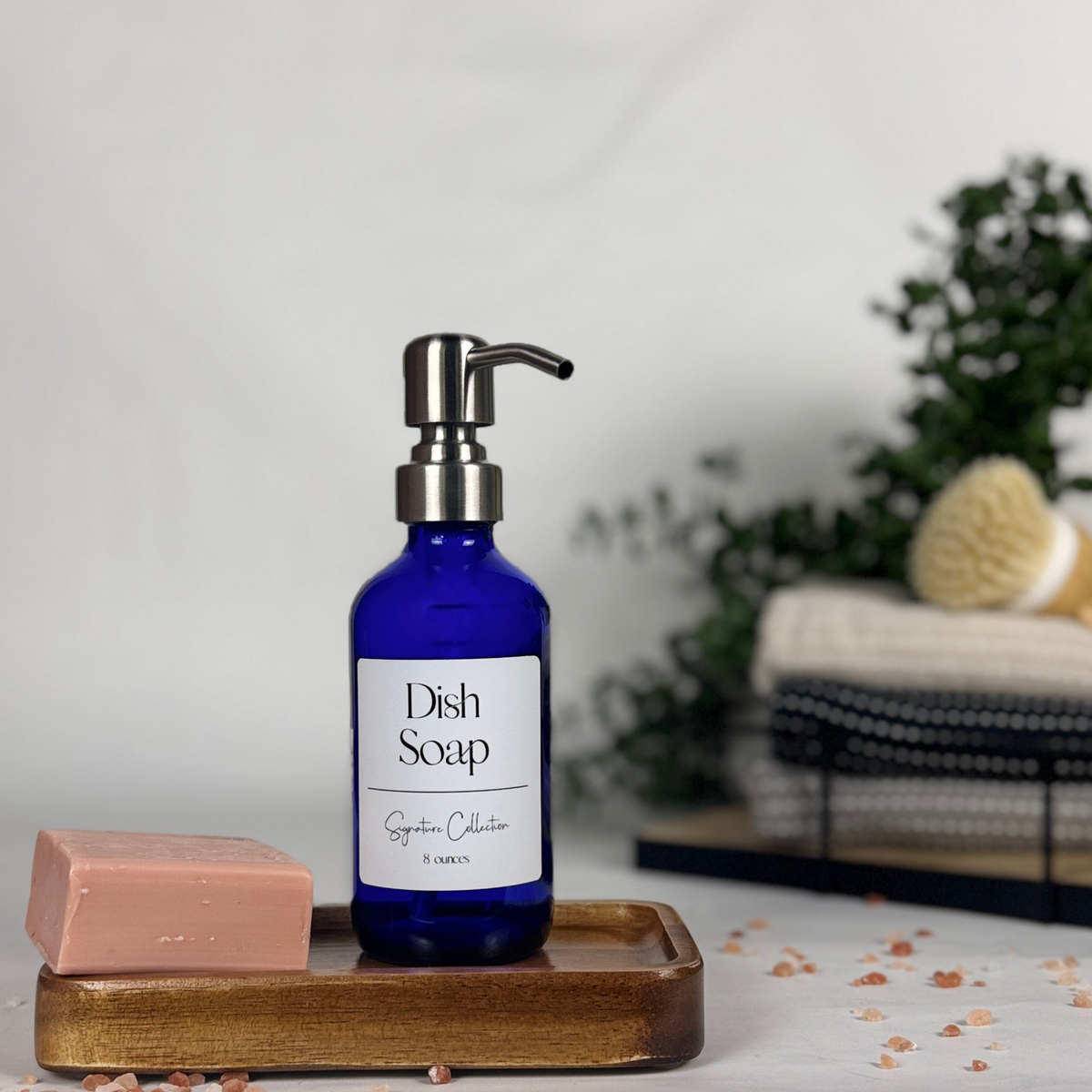 Cobalt Blue Glass Hand Soap and Dish Soap Set - Signature Collection product detail