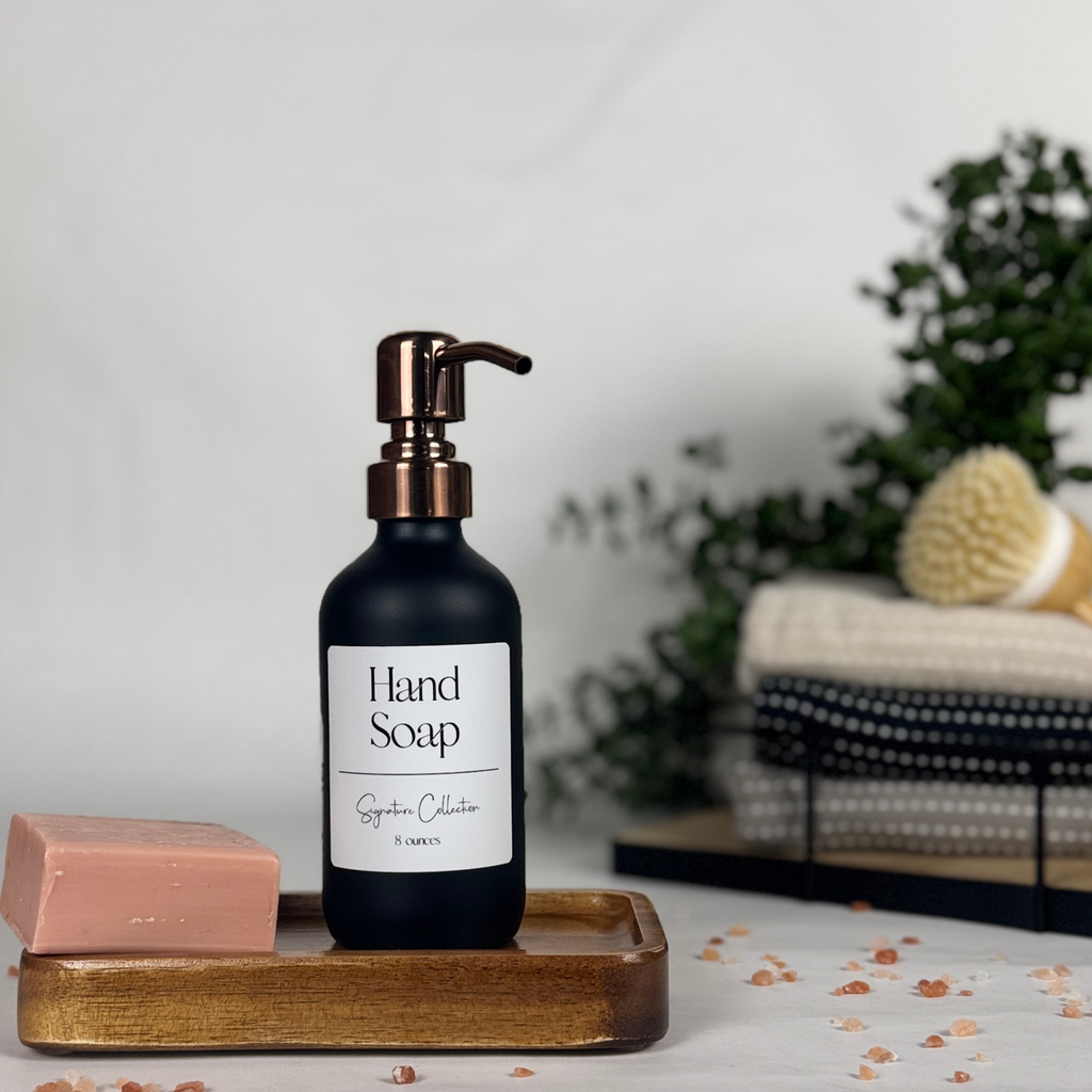 Black Matte Glass Hand Soap and Dish Soap Set - Signature Collection product detail